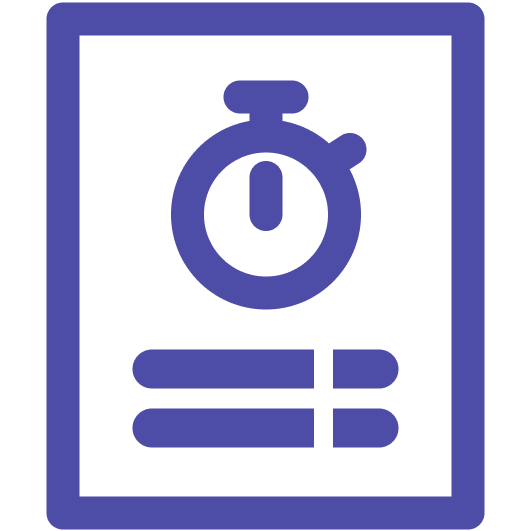 Logo with a clock and time sheet lines